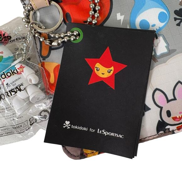 LeSportsac Tokidoki Caramella Pouch Inferno w/ Qee Keychain Rare Retired NWT HTF - Picture 6 of 12